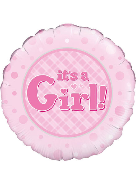Image of Its a Girl Round Pink 45cm Foil Balloon