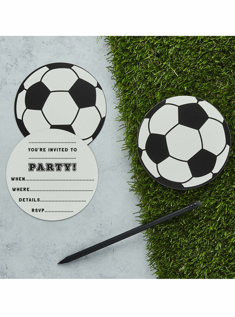 Its a Goal 10 Pack Soccer Ball Birthday Party Invitations - Lifestyle Image