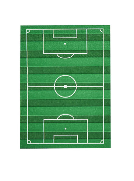 Its a Goal 16 Pack Green Soccer Pitch Shaped Napkins - Main Image