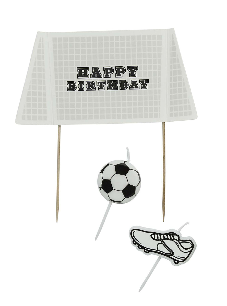 Its a Goal Soccer Party Happy Birthday Cake Topper and Candle Set - Alternative Image