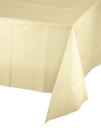 Ivory 274cm Plastic Table Cover – Main Image