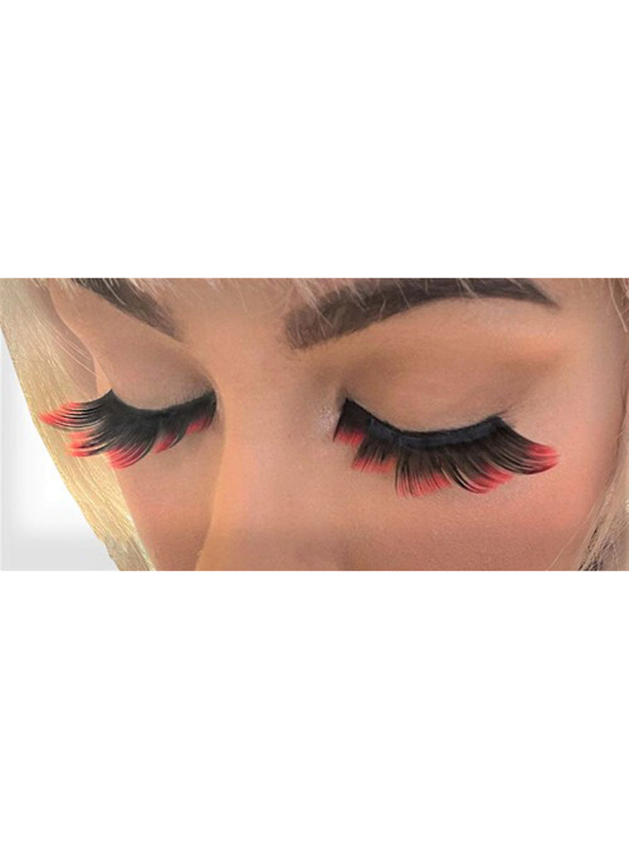 Jagged Black And Red Stick On Eyelashes