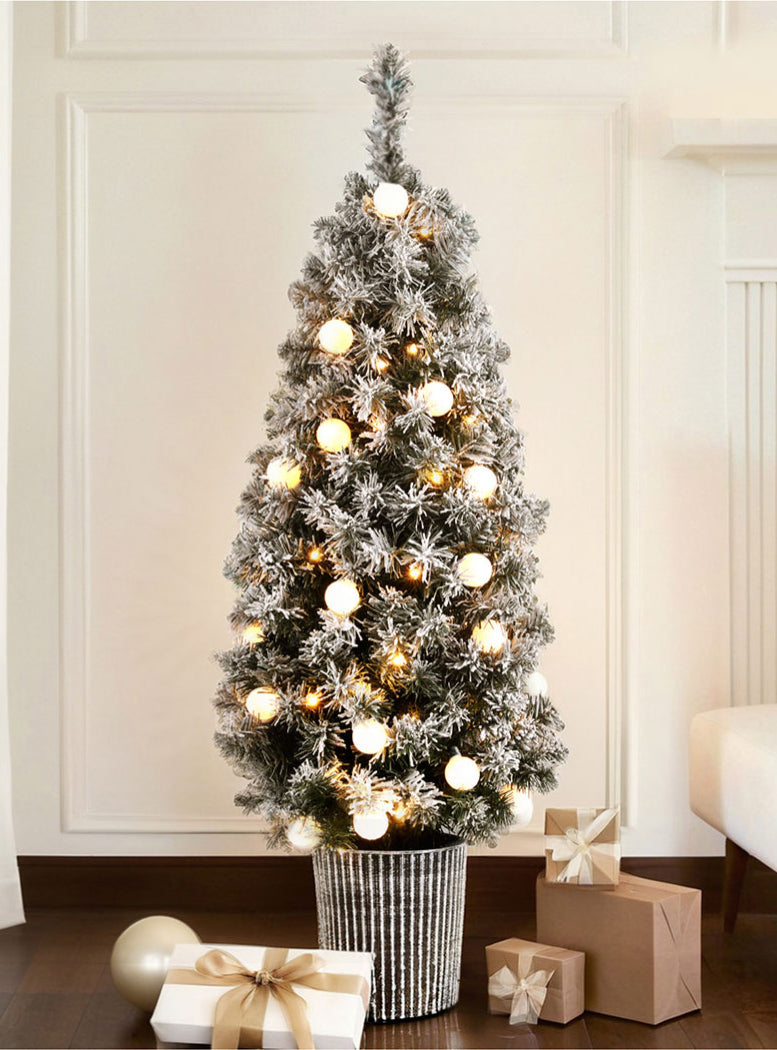 Jingle Jollys 120cm Potted Snowy Christmas Tree Decoration - Alternate Image 2