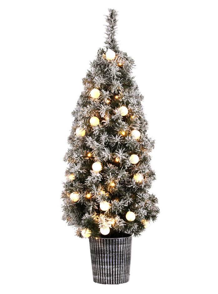 Jingle Jollys 120cm Potted Snowy Christmas Tree Decoration - Main Image