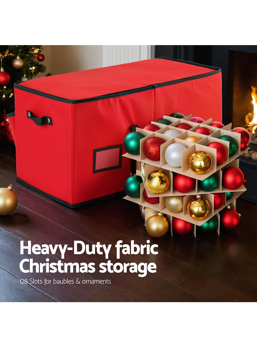 Jingle Jollys 128 Pocket Red Christmas Bauble Storage Bag - Information Image 1