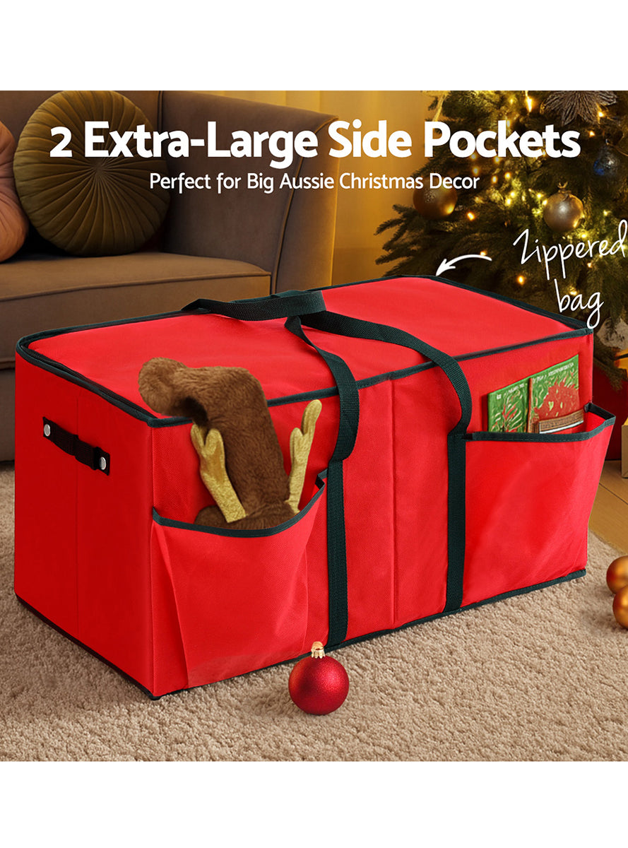 Jingle Jollys 128 Pocket Red Christmas Bauble Storage Bag - Information Image 3