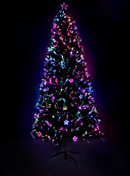 Jingle Jollys 180cm Fibre Optic Christmas Tree with Stars - Alternate Image