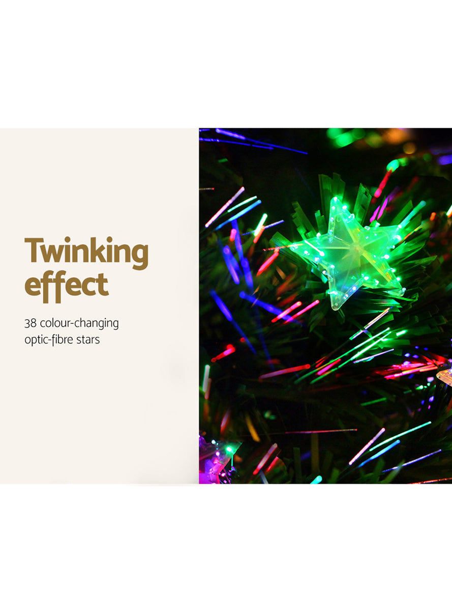 Jingle Jollys 180cm Fibre Optic Christmas Tree with Stars - Information Image 3