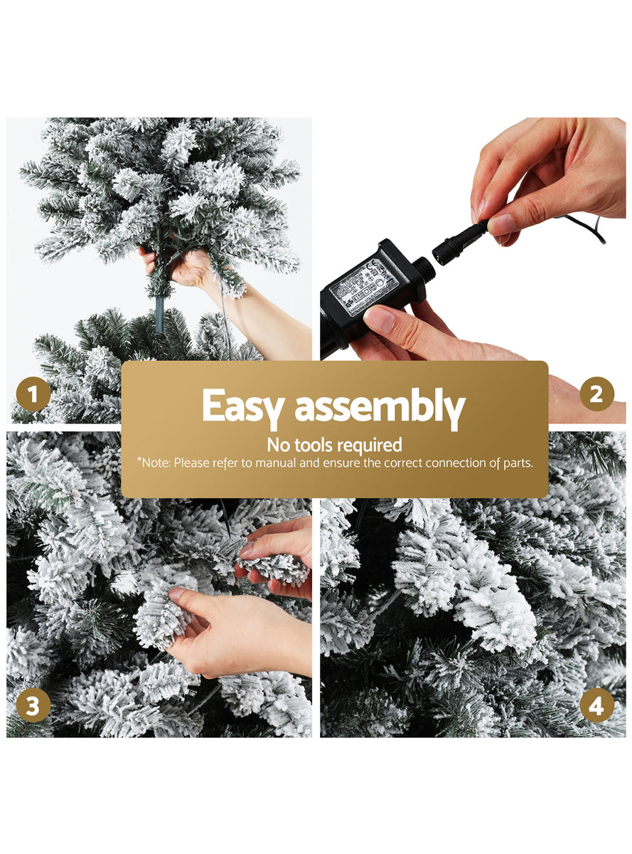 Jingle Jollys 180cm Prelit Snow Flocked Christmas Tree - Information Image 2