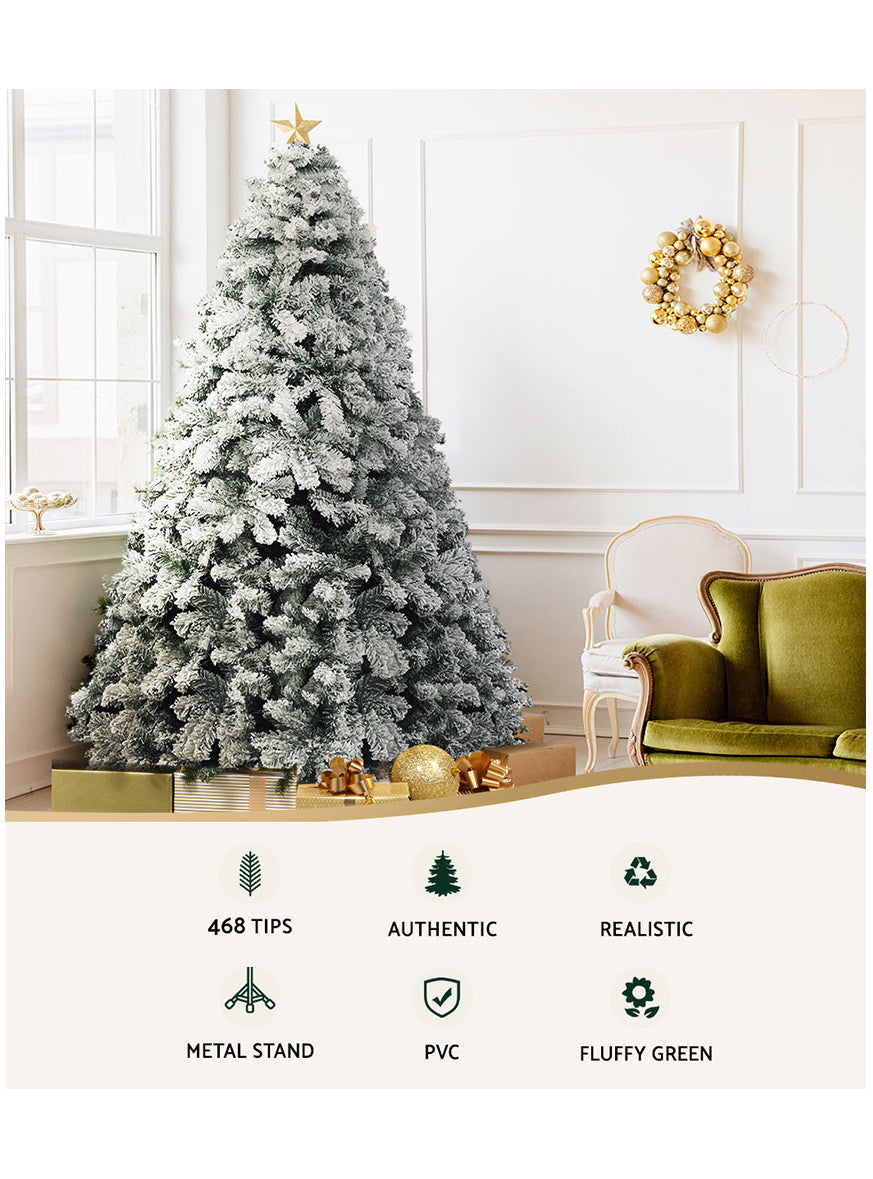 Jingle Jollys 180cm Snow Flocked Christmas Tree - Information Image 1