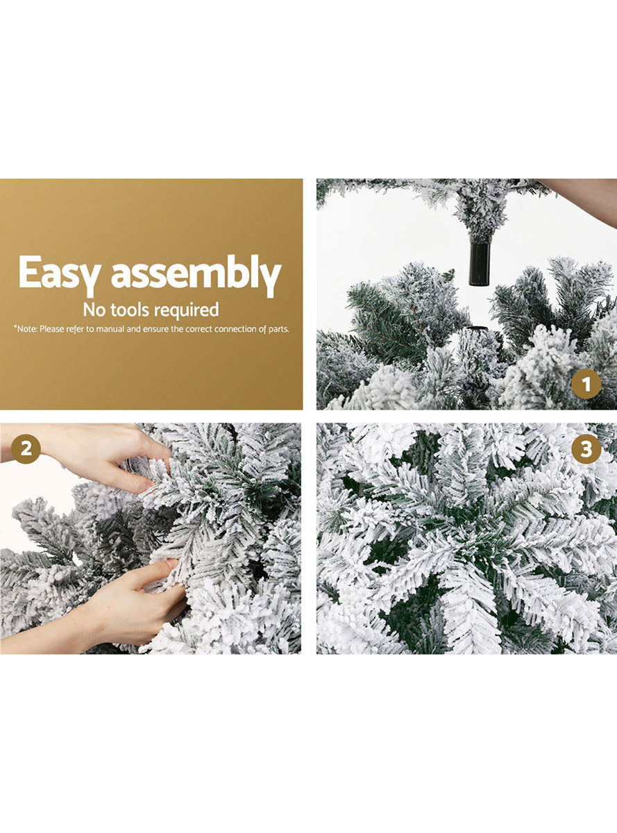 Jingle Jollys 180cm Snow Flocked Christmas Tree - Information Image 2