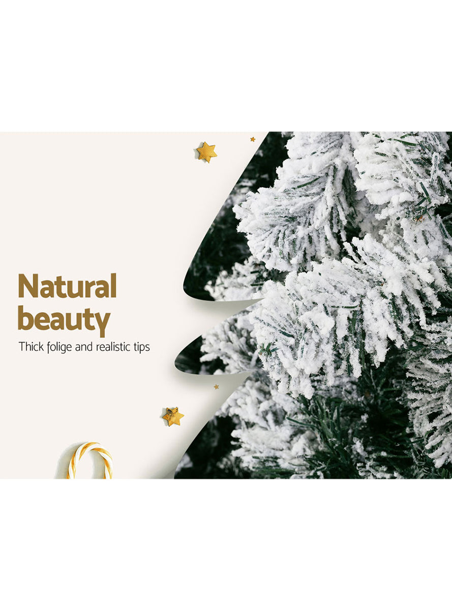 Jingle Jollys 180cm Snow Flocked Christmas Tree - Information Image 3