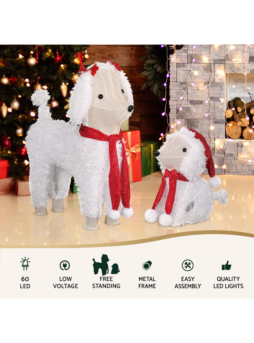 Jingle Jollys 2 Piece Christmas Dogs Decoration Set - Info Image 1