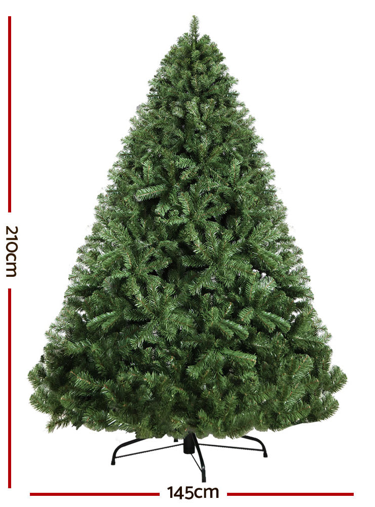 Jingle Jollys 210cm Classic Green Christmas Tree - Dimensions Image 1