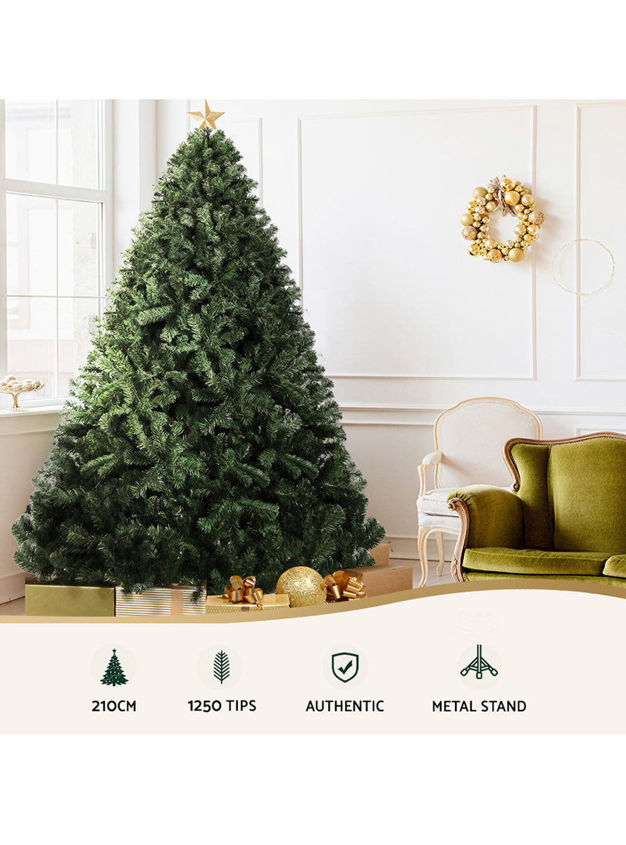 Jingle Jollys 210cm Classic Green Christmas Tree - Information Image 1 XM TR FULL 7FT GR
