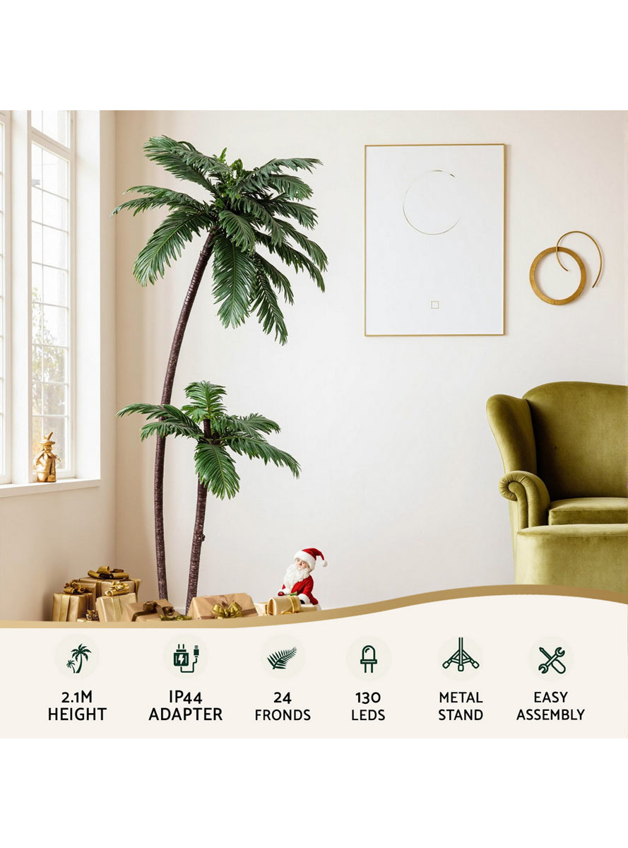 Jingle Jollys 210cm Light Up Palm Trees Christmas Decoration - Information Image 1