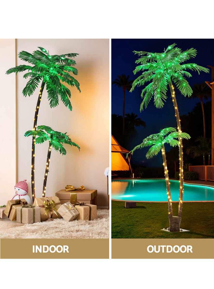Jingle Jollys 210cm Light Up Palm Trees Christmas Decoration - Information Image 2
