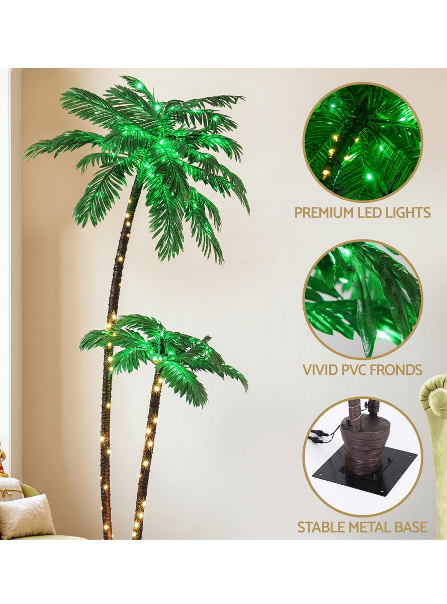 Jingle Jollys 210cm Light Up Palm Trees Christmas Decoration - Information Image 3