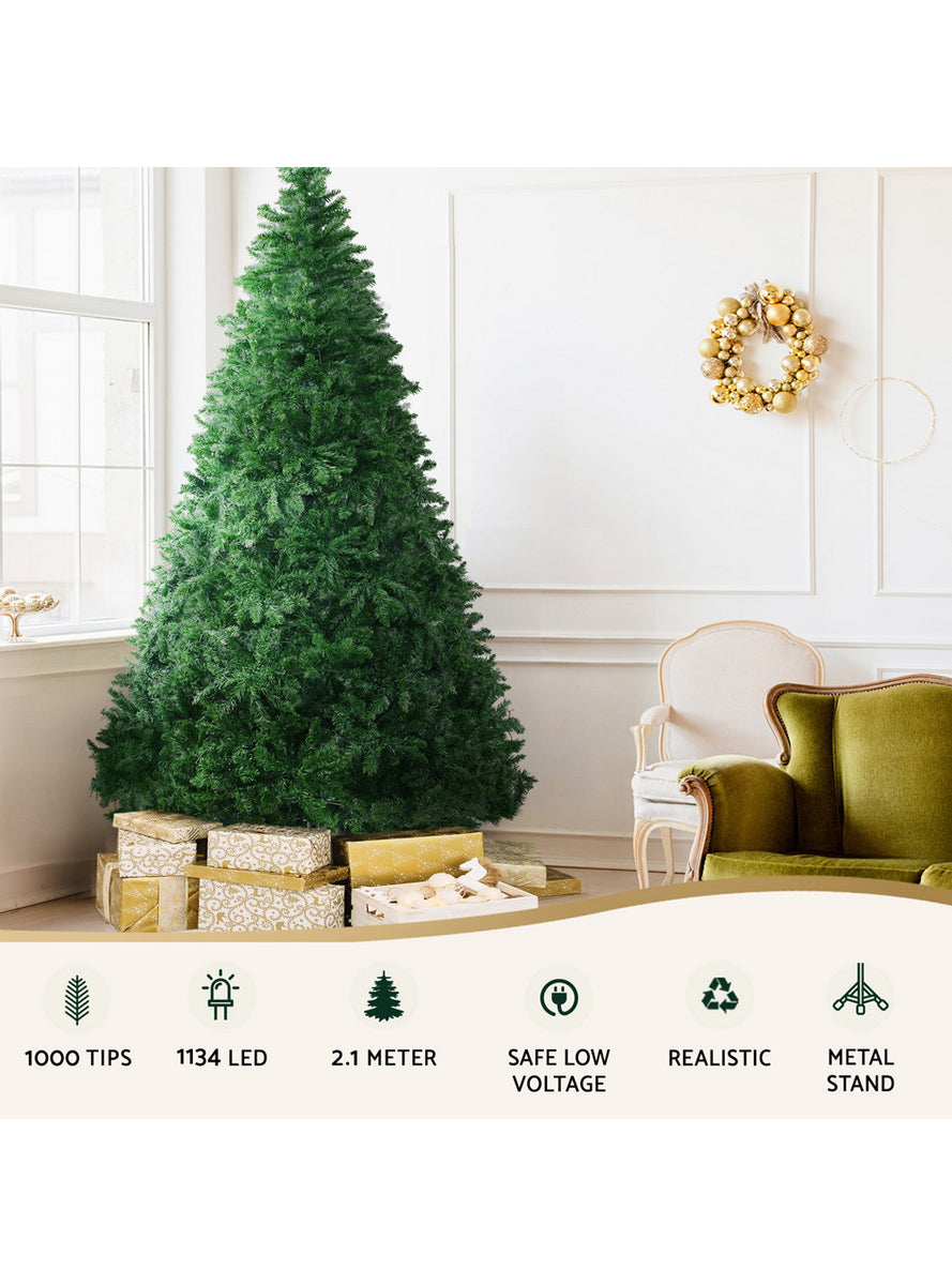 Jingle Jollys 210cm Multicolour Prelit Christmas Tree - Information Image 1