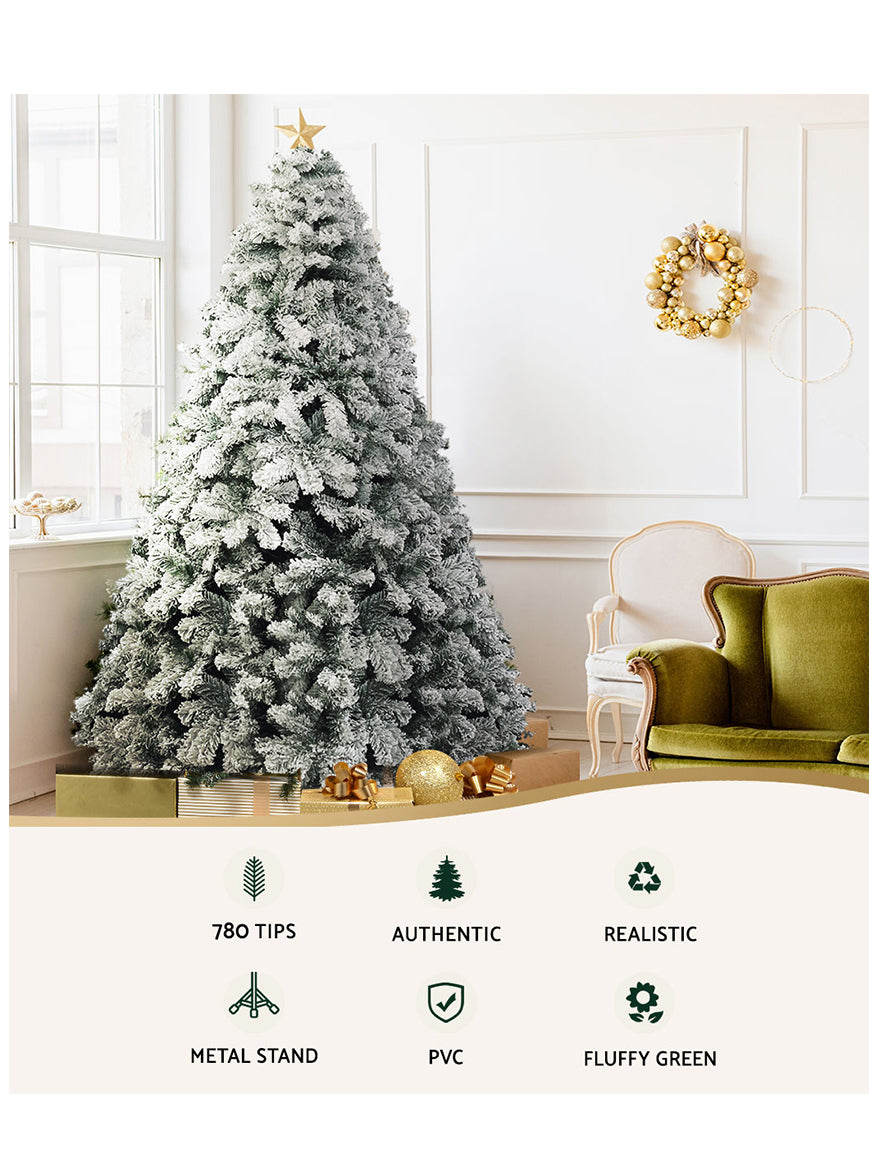 Jingle Jollys 210cm Snow Flocked Christmas Tree - Information Image 1