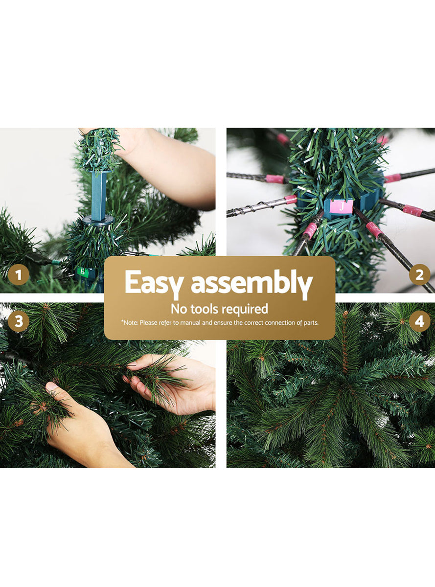 Jingle Jollys 240cm Classic Green Christmas Tree with Pine Needles - Information Image 2