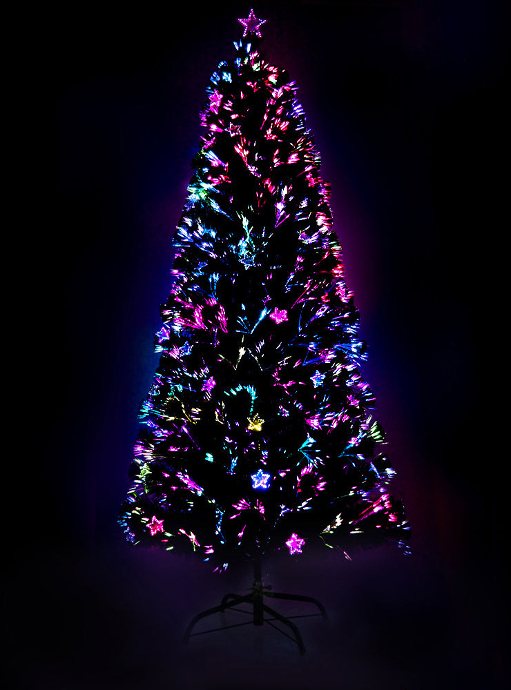 Jingle Jollys 240cm Fibre Optic Christmas Tree with Stars - Alternate Image