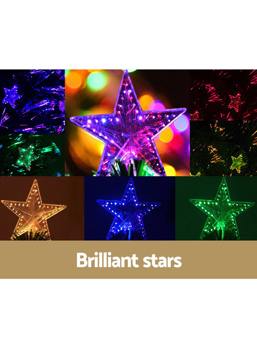 Jingle Jollys 240cm Fibre Optic Christmas Tree with Stars - Information Image 2