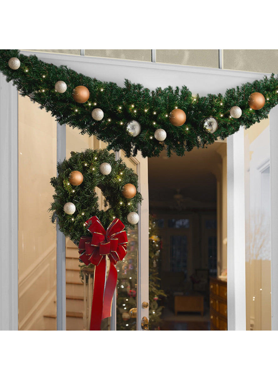 Jingle Jollys Plain Green Christmas Tree Garland Decoration 240cm - Alternate Image 2