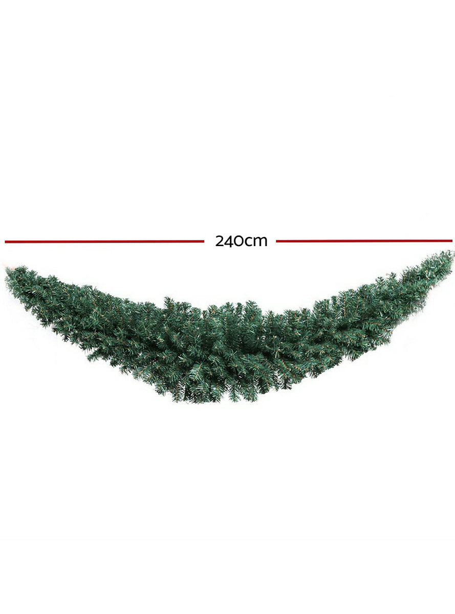 Jingle Jollys Plain Green Christmas Tree Garland Decoration 240cm - Dimensions Image 1
