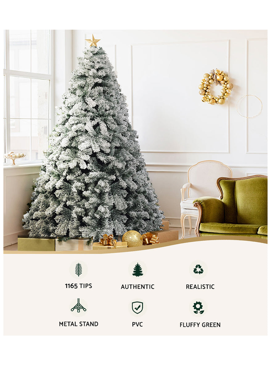 Jingle Jollys Snow Flocked Christmas Tree 240cm - Information Image 1