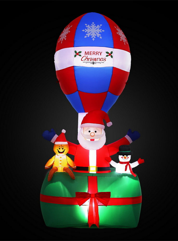Jingle Jollys Inflatable Santa in Hot Air Balloon Christmas Decoration 280cm - Alternate Image 2