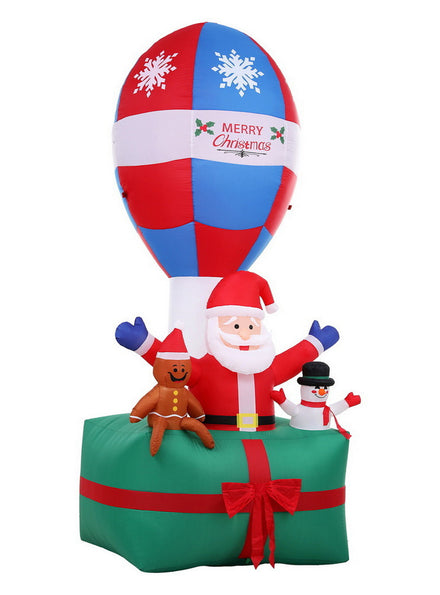 Jingle Jollys Inflatable Santa in Hot Air Balloon Christmas Decoration 280cm - Main Image