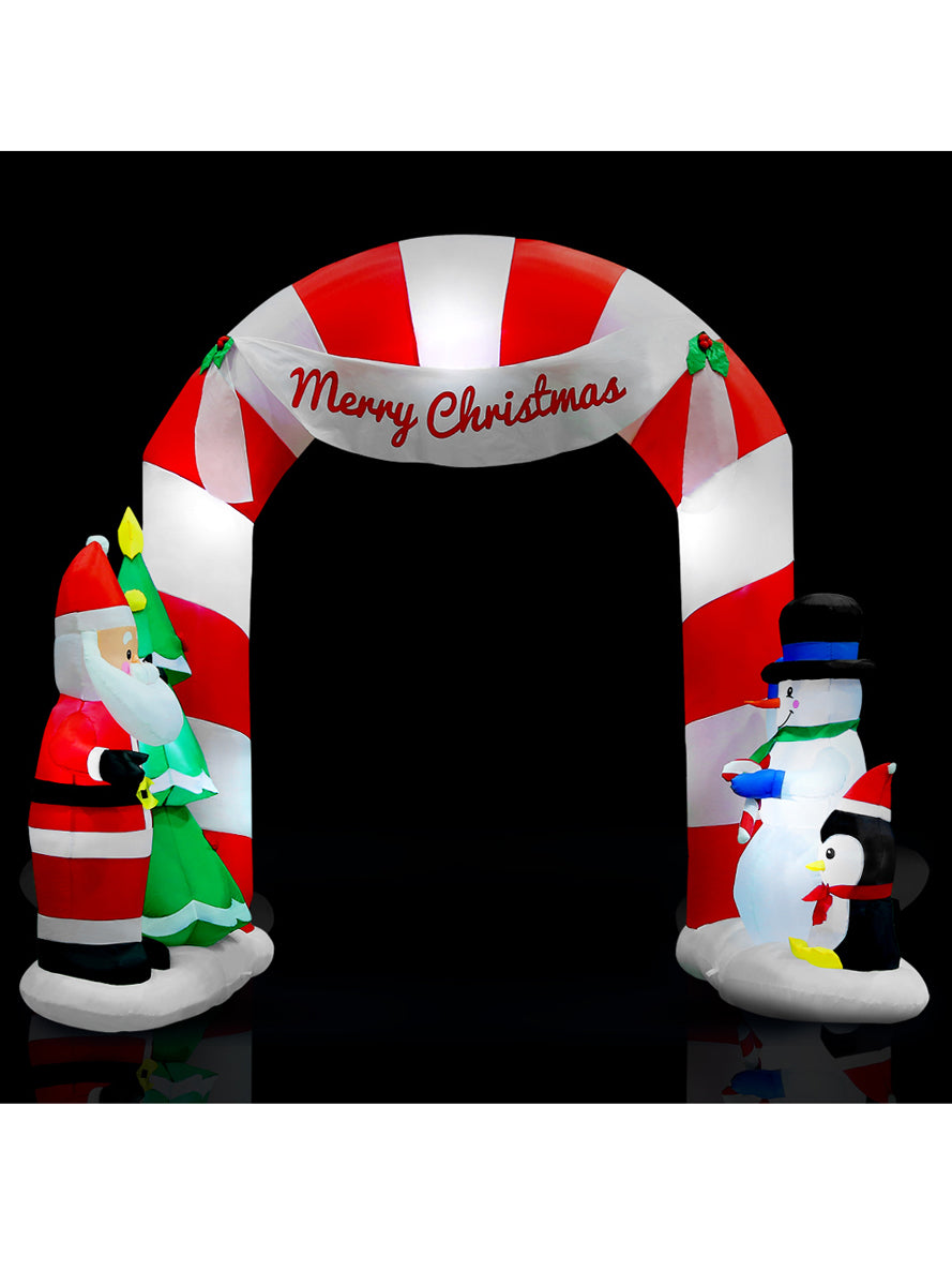 Jingle Jollys Santa and Archway Inflatable Christmas Decoration 300cm - Alternate Image 1