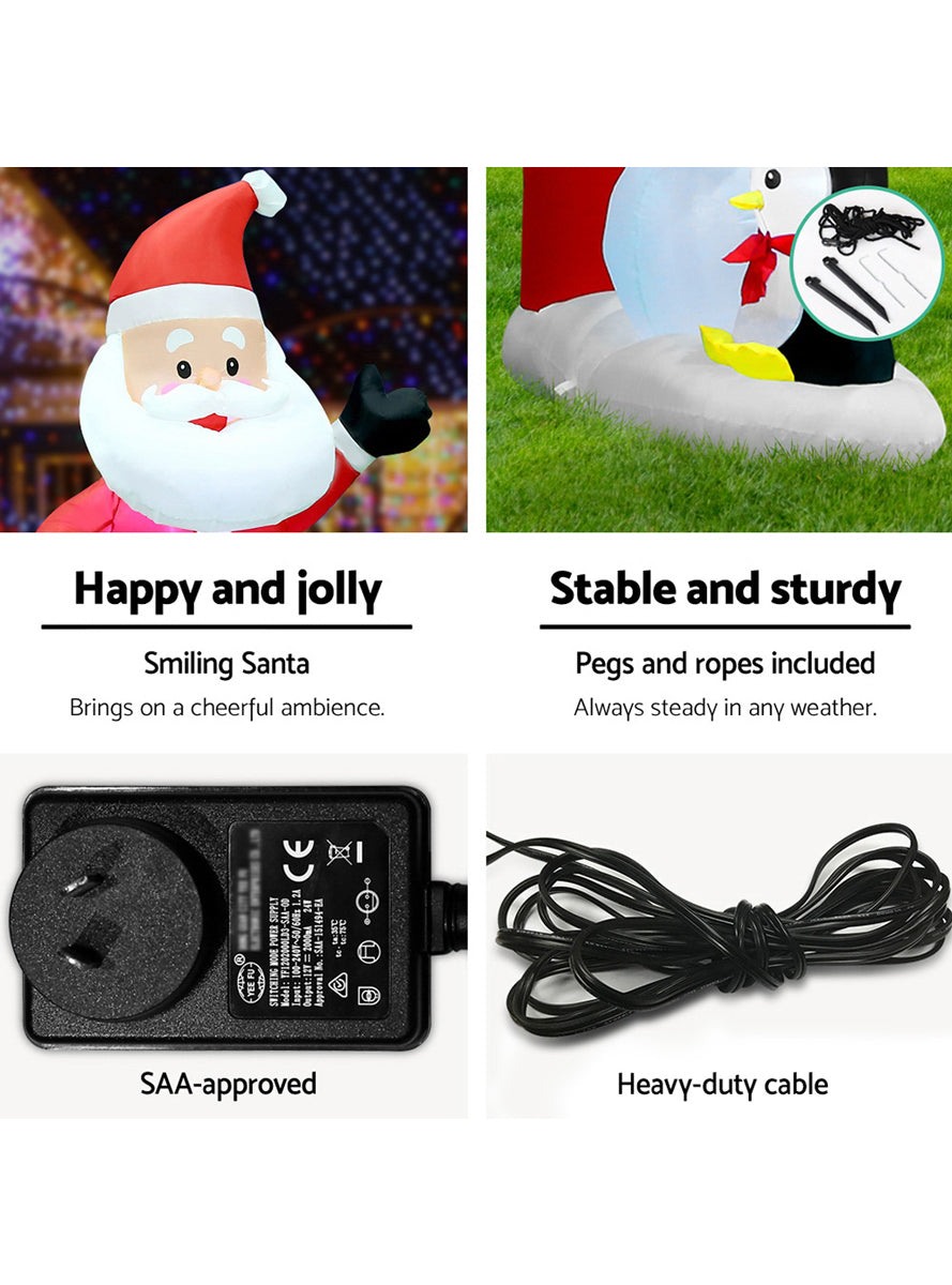 Jingle Jollys Santa and Archway Inflatable Christmas Decoration 300cm - Information Image 2