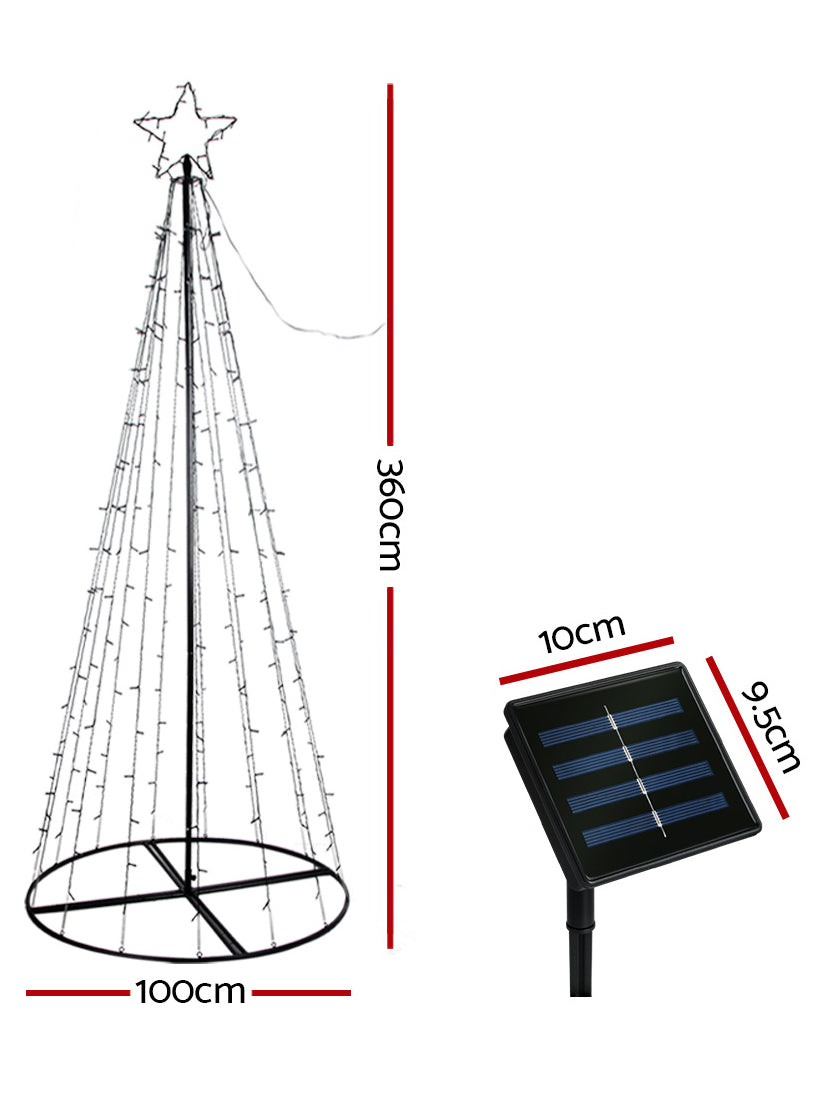 Jingle Jollys LED Christmas Tree Decoration in Warm White 360cm - Dimensions Image 1