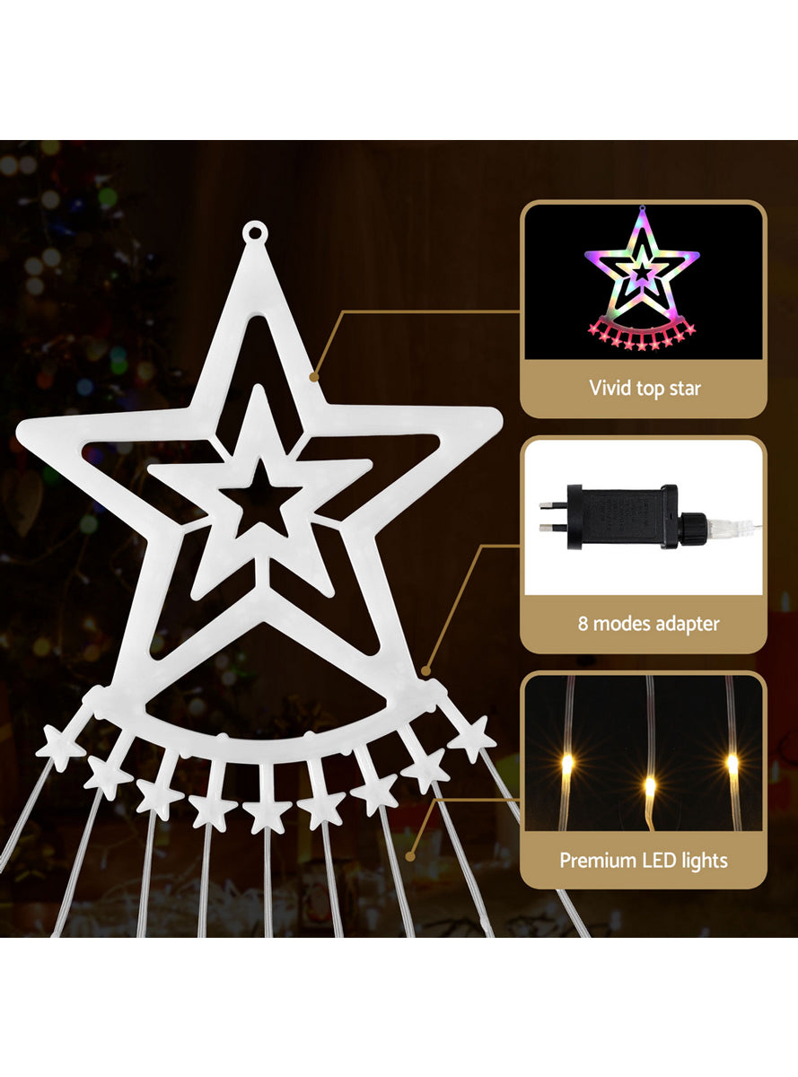 Jingle Jollys Multicolour Waterfall String Lights with Star 380cm - Information Image 3