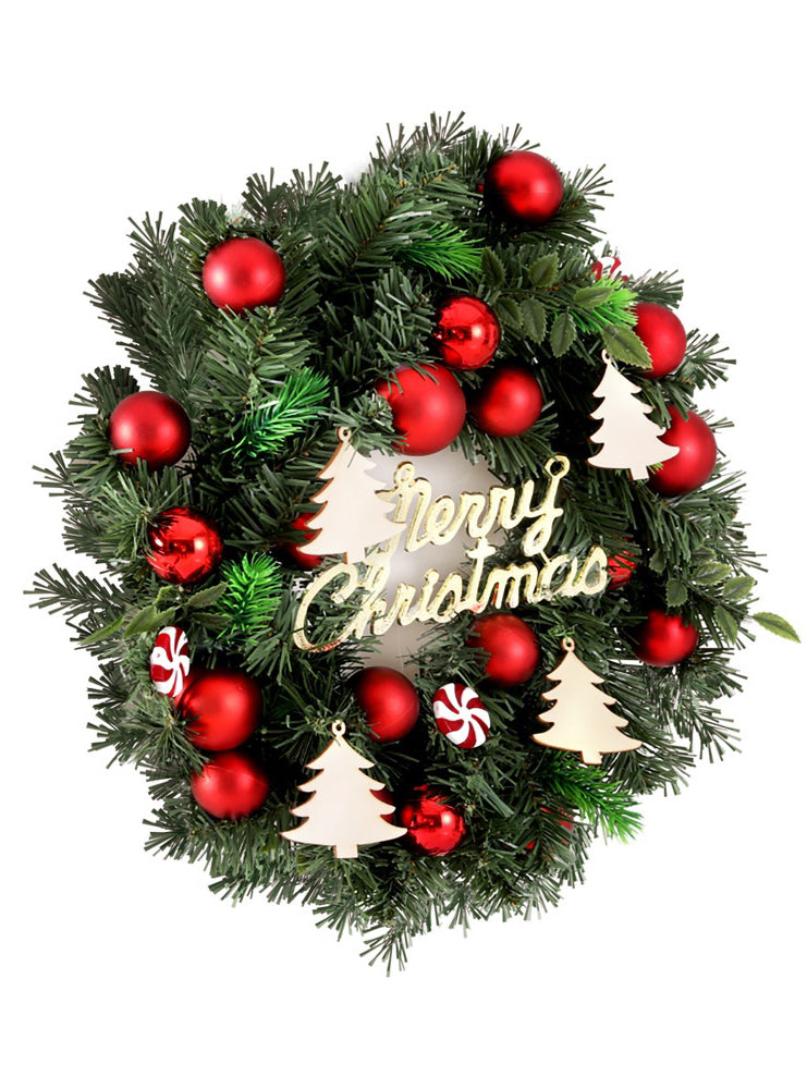 Jingle Jollys Merry Christmas Wreath with Baubles 40cm - Side Image