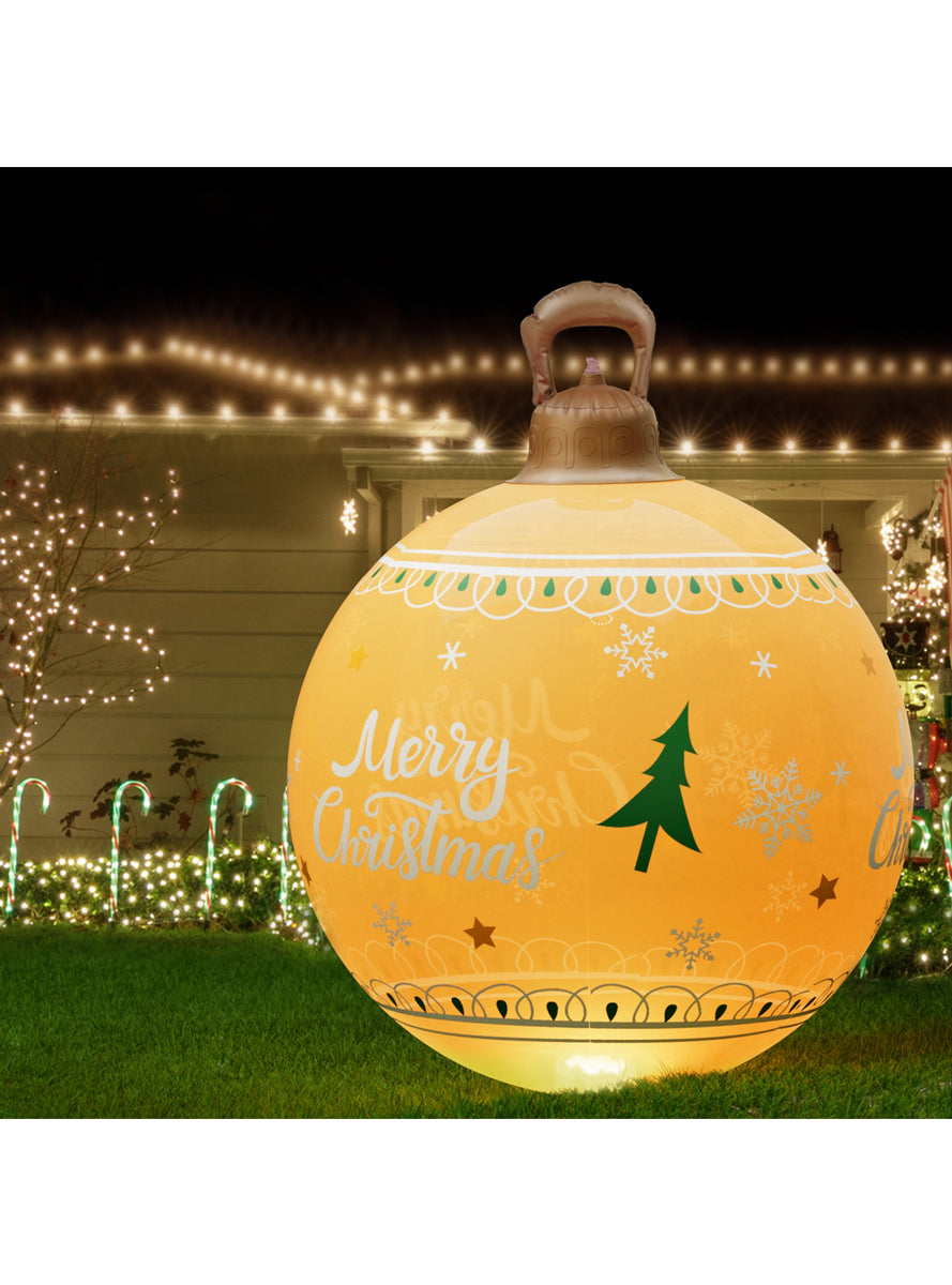 Jingle Jollys Gold Merry Christmas Inflatable Bauble Decoration 60cm - Alternate Image