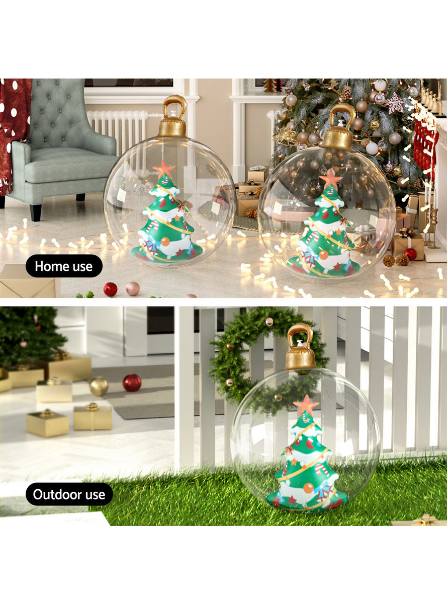 Jingle Jollys Inflatable Clear Bauble Decoration with Christmas Tree 60cm - Information Image 2