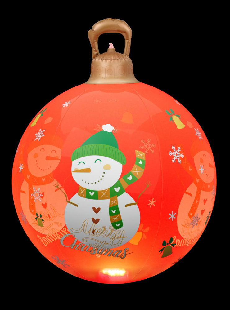 Jingle Jollys Red Snowman Inflatable Light Up Christmas Bauble Decoration 60cm - Alternate Image 1