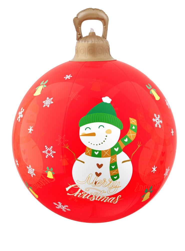 Jingle Jollys Red Snowman Inflatable Light Up Christmas Bauble Decoration 60cm - Main Image