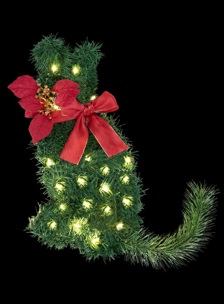 Jingle Jollys Cat Wreath Prelit Christmas Decoration - Alternate Image 2