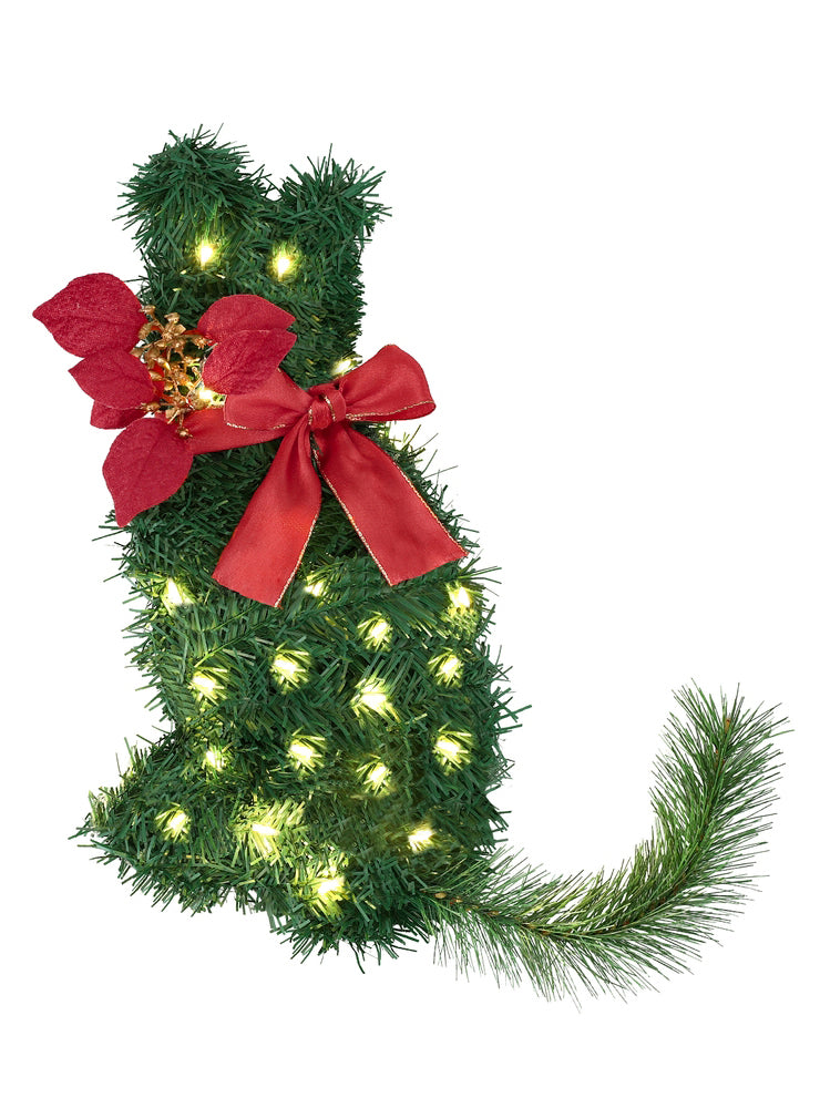 Jingle Jollys Cat Wreath Prelit Christmas Decoration - Main Image