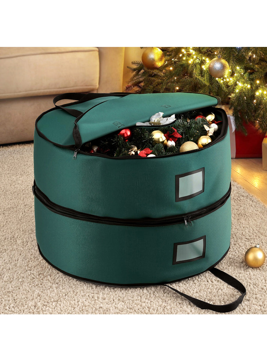 Jingle Jollys Green 2 Tier Wreath Storage Bag - Alternate Image 2