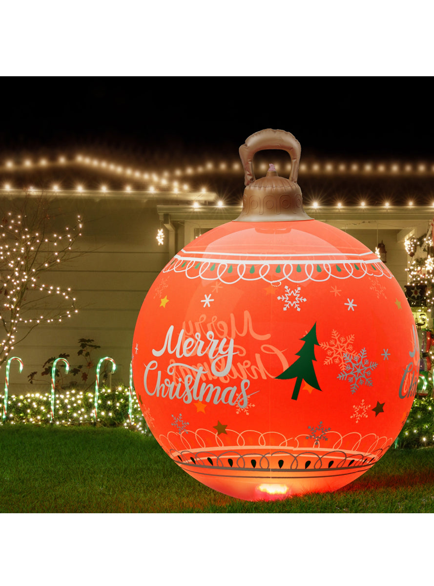 Jingle Jollys Inflatable Red 60cm Christmas Bauble Decoration - Alternate Image 1