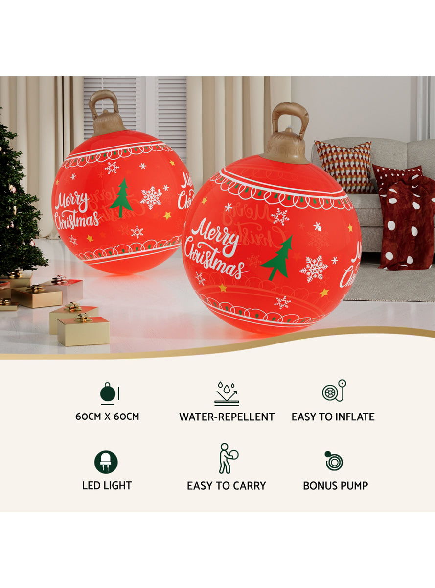 Jingle Jollys Inflatable Red 60cm Christmas Bauble Decoration - Information Image 1
