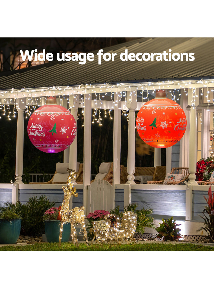 Jingle Jollys Inflatable Red 60cm Christmas Bauble Decoration - Information Image 2