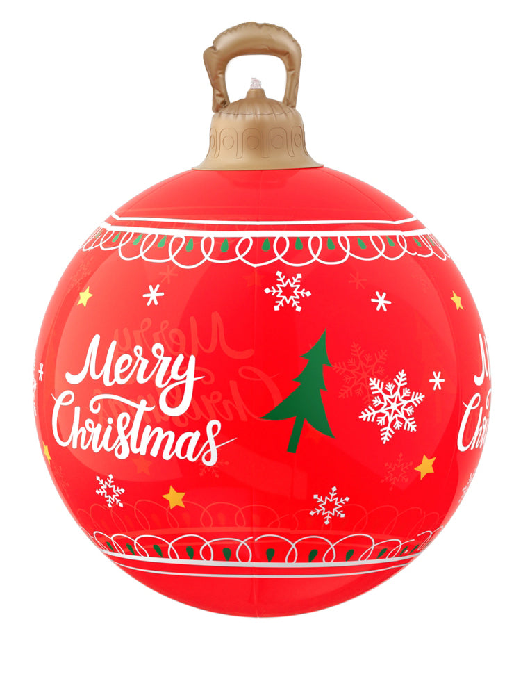 Jingle Jollys Inflatable Red 60cm Christmas Bauble Decoration - Main Image