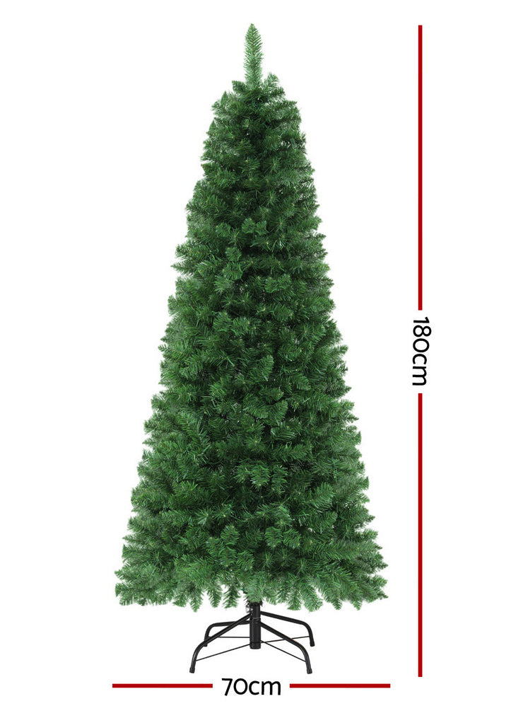 Jingle Jollys Multicolour Prelit Christmas Tree 180cm - Dimensions Image