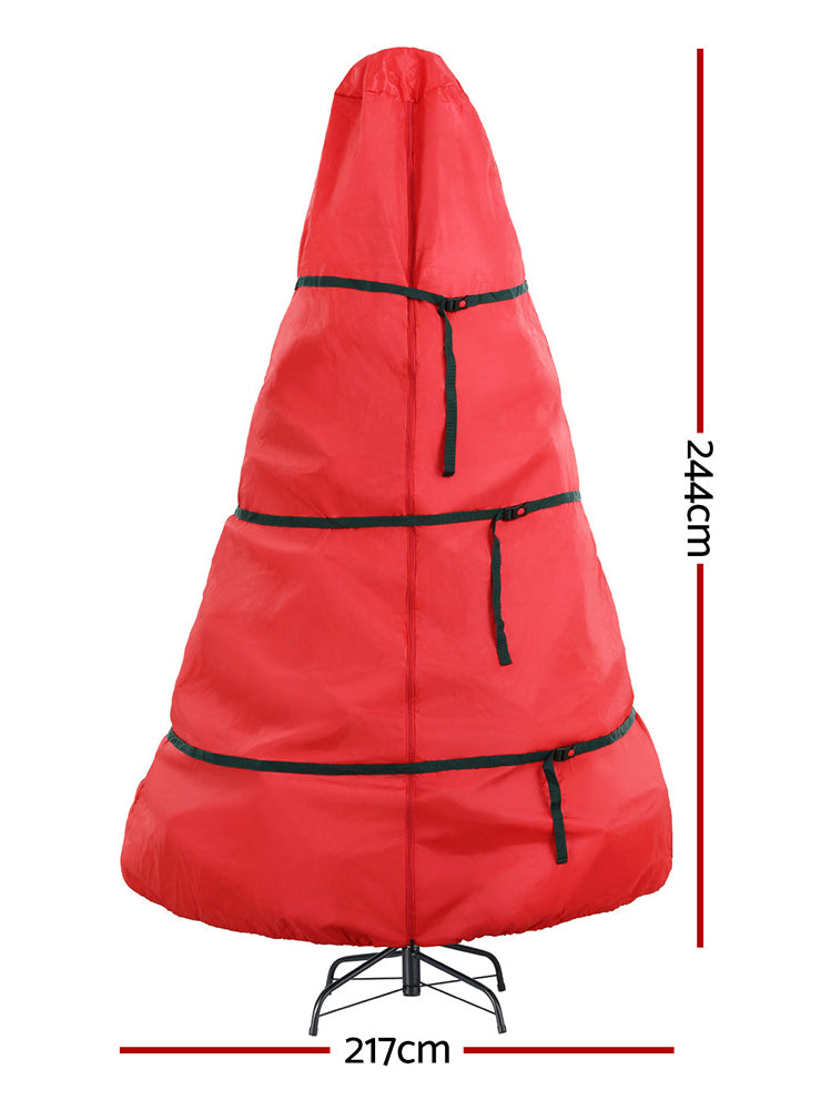 Jingle Jollys Red Up To 8ft Christmas Tree Storage Bag - Dimensions Image 1